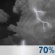 Monday Night: A slight chance of showers and thunderstorms before 7pm, then showers and thunderstorms likely. Mostly cloudy, with a low around 61. South wind around 10 mph. Chance of precipitation is 70%. New rainfall amounts between a quarter and half of an inch possible. Monday Night: Slight Chance Showers And Thunderstorms then Showers And Thunderstorms Likely