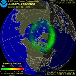 Current Northern hemispheric power input map